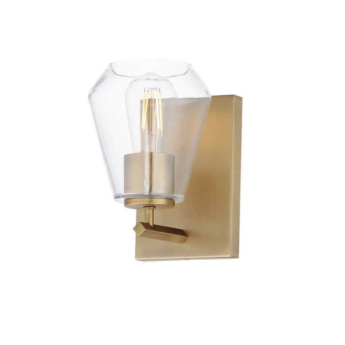 Geode One Light Wall Sconce in Natural Aged Brass