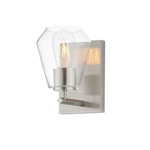 Geode One Light Wall Sconce in Satin Nickel