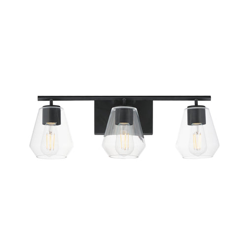 Geode Three Light Bath Vanity in Black