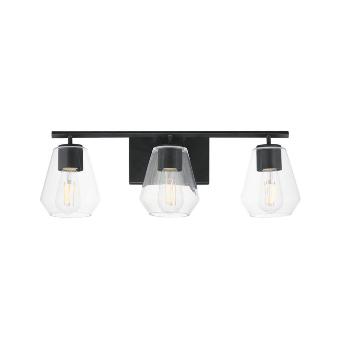 Geode Three Light Bath Vanity in Black