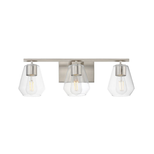 Geode Three Light Bath Vanity in Satin Nickel