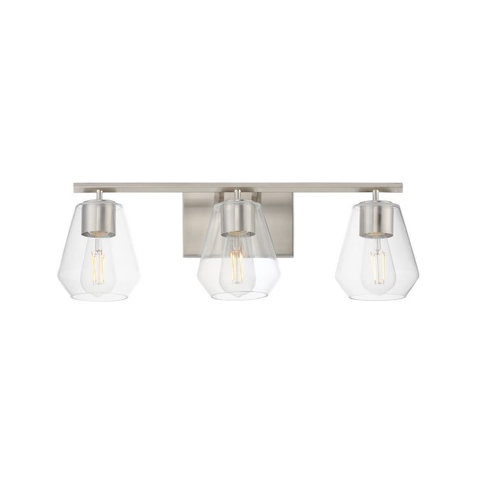 Geode Three Light Bath Vanity in Satin Nickel