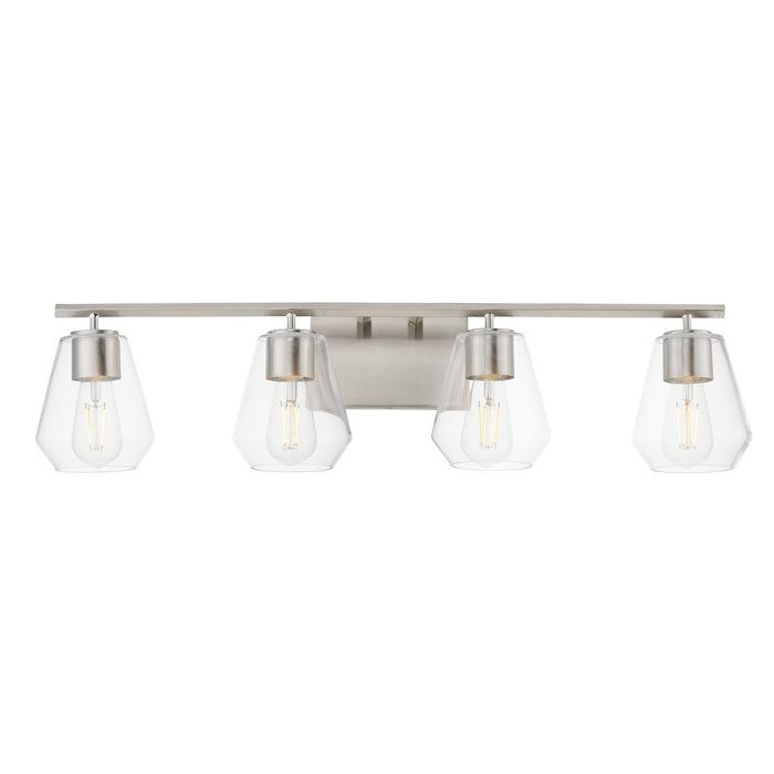 Geode Four Light Bath Vanity in Satin Nickel