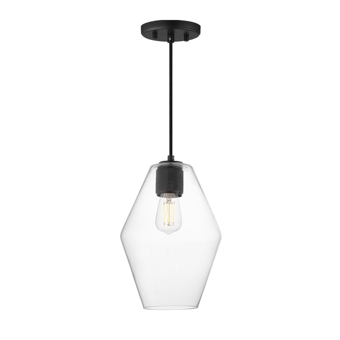Geode One Light Mini Pendant in Black