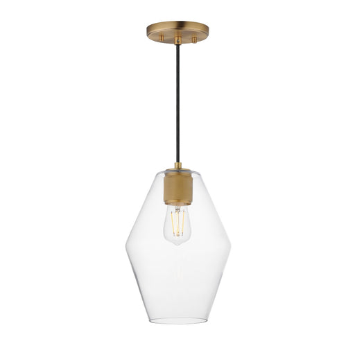 Geode One Light Mini Pendant in Natural Aged Brass