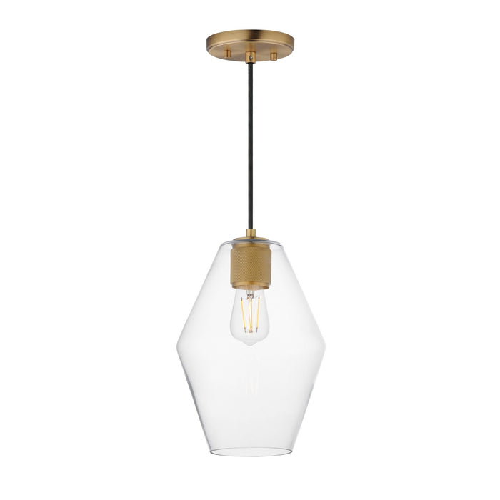 Geode One Light Mini Pendant in Natural Aged Brass