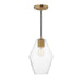 Geode One Light Mini Pendant in Natural Aged Brass