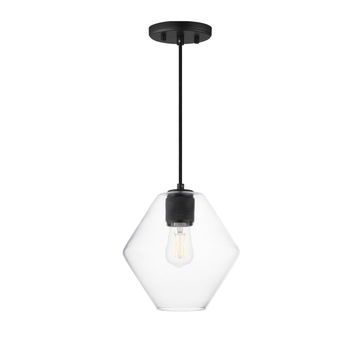 Geode One Light Pendant in Black