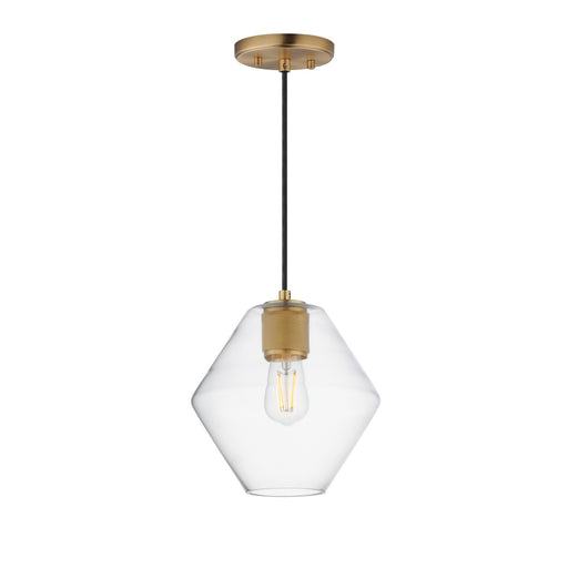 Geode One Light Pendant in Natural Aged Brass