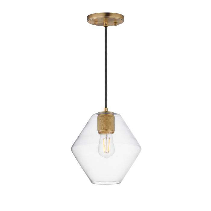 Geode One Light Pendant in Natural Aged Brass
