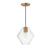 Geode One Light Pendant in Natural Aged Brass