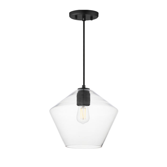 Geode One Light Pendant in Black