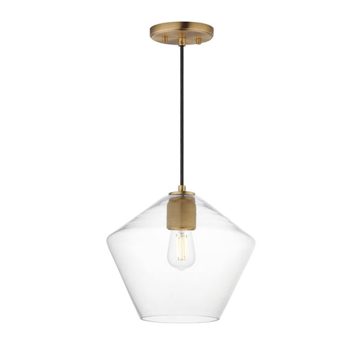 Geode One Light Pendant in Natural Aged Brass