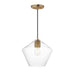 Geode One Light Pendant in Natural Aged Brass