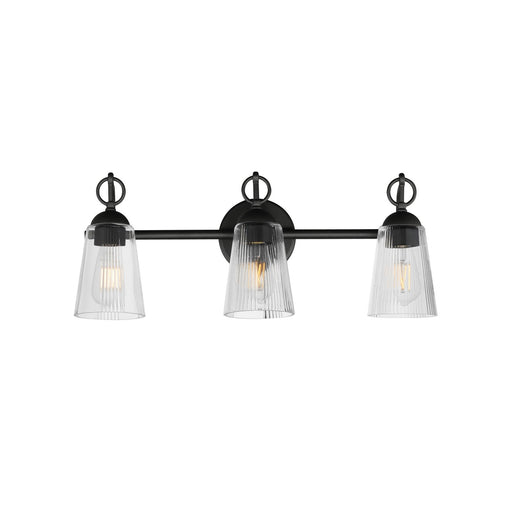 Jackson Hole Three Light Bath Vanity in Black