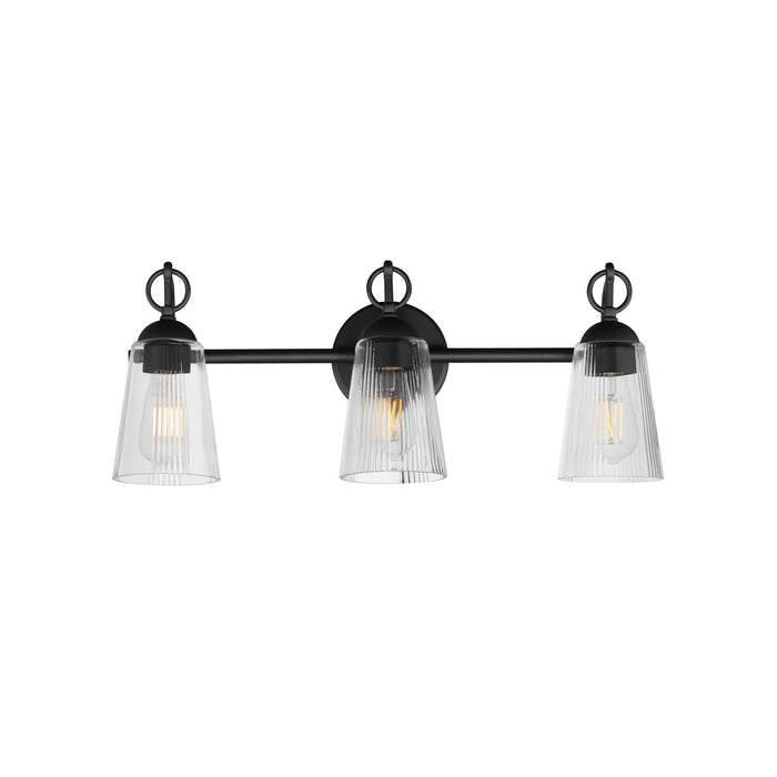 Jackson Hole Three Light Bath Vanity in Black