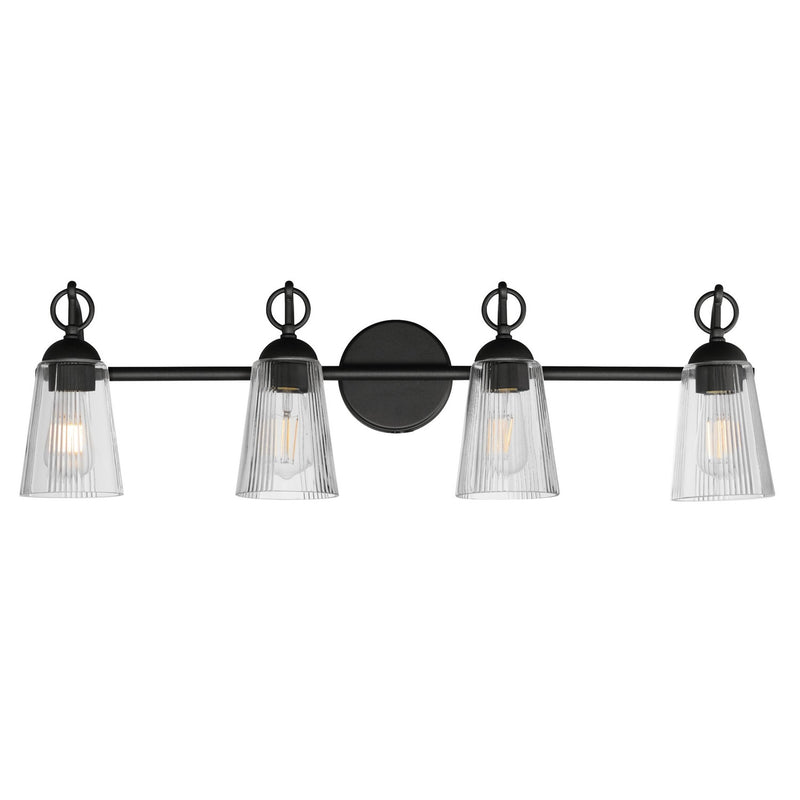 Jackson Hole Four Light Bath Vanity in Black