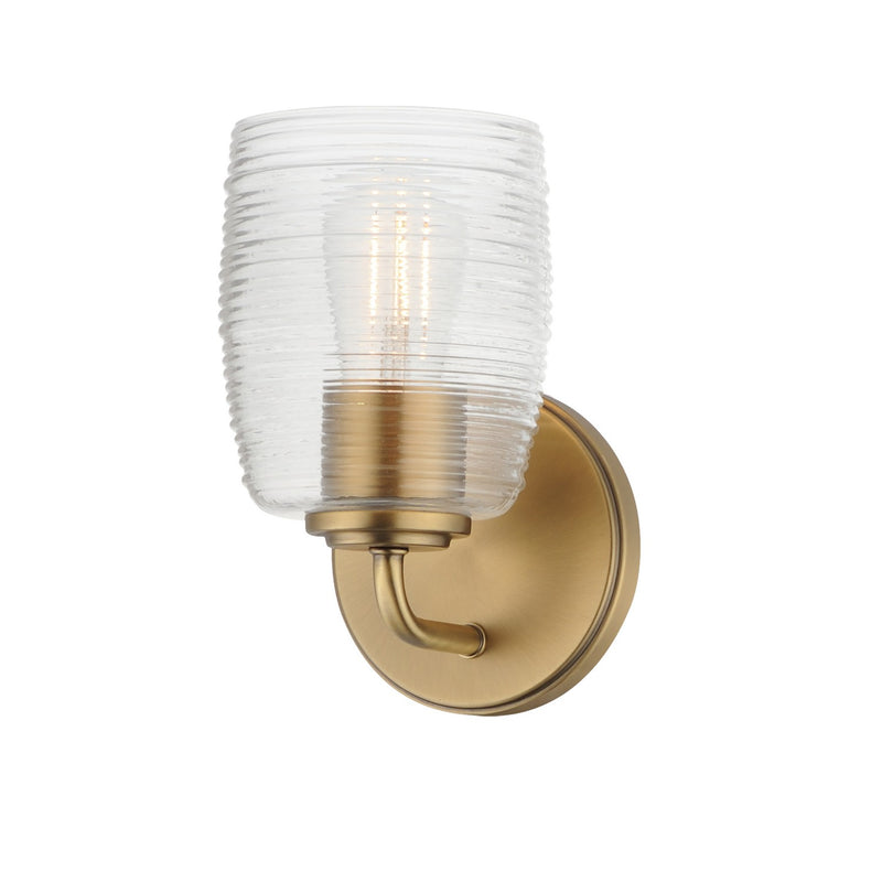 Honey One Light Wall Sconce in Natural Aged Brass