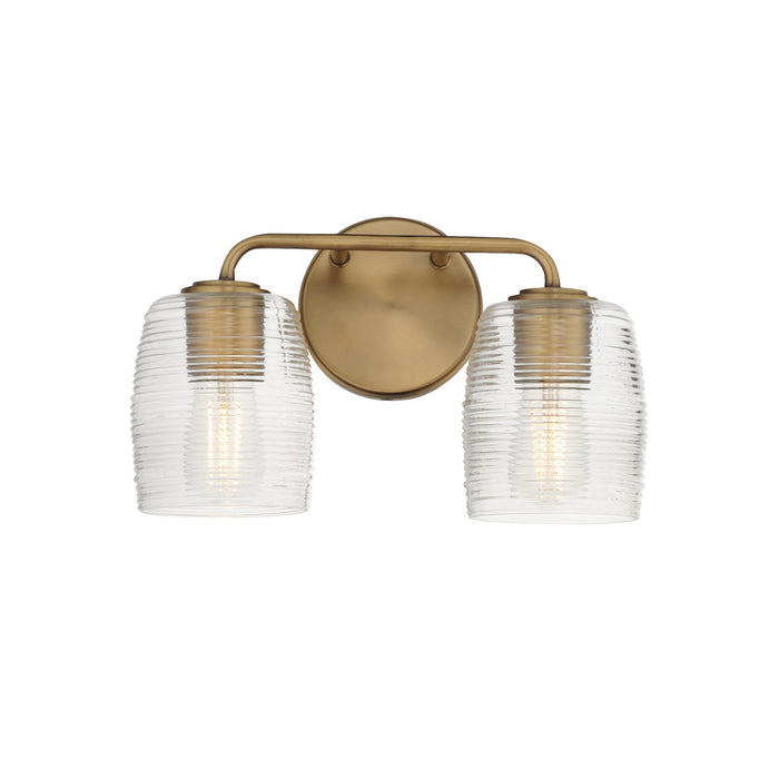 Honey Two Light Wall Sconce in Natural Aged Brass