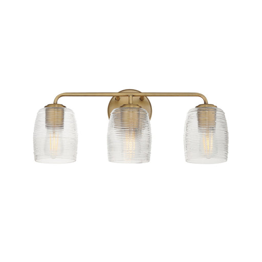 Honey Three Light Bath Vanity in Natural Aged Brass