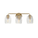 Honey Three Light Bath Vanity in Natural Aged Brass