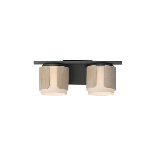 Draughtsman Two Light Bath Vanity in Natural Wood/Charcoal