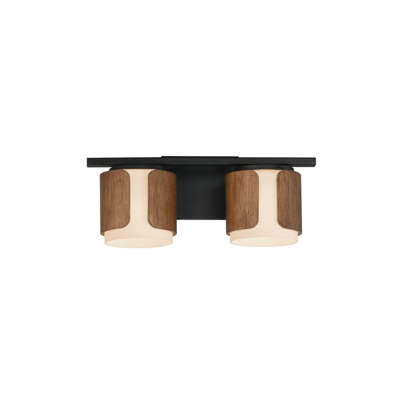 Draughtsman Two Light Bath Vanity in Walnut / Black