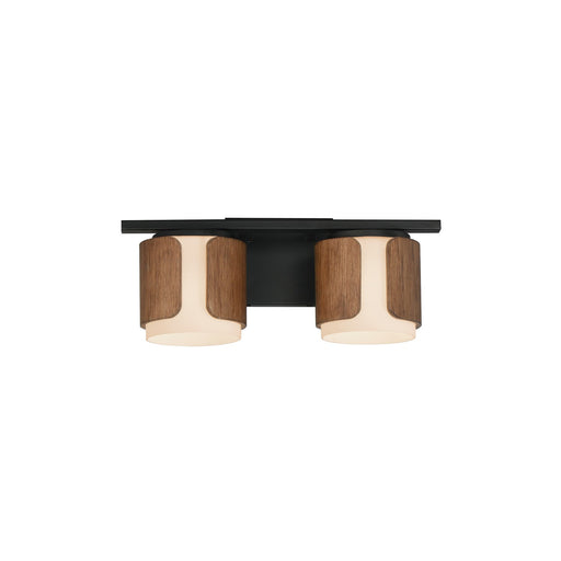 Draughtsman Two Light Bath Vanity in Walnut / Black