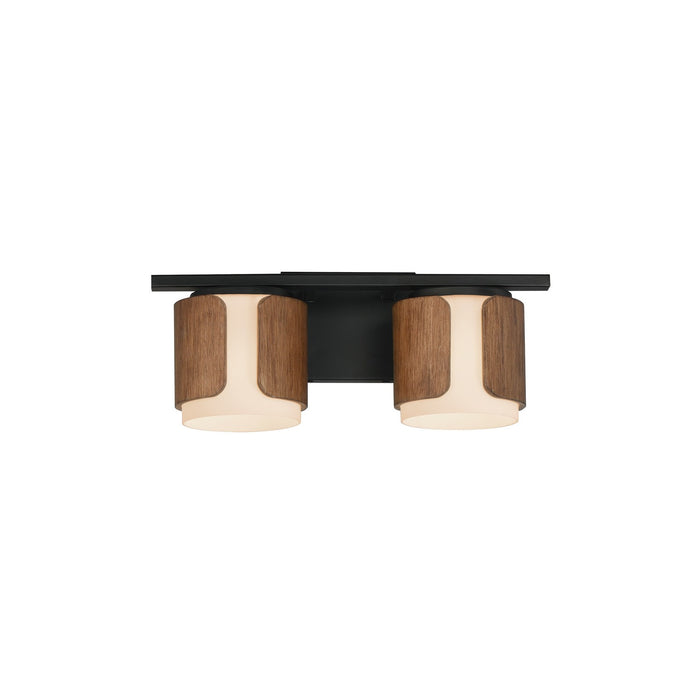 Draughtsman Two Light Bath Vanity in Walnut / Black