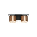 Draughtsman Two Light Bath Vanity in Walnut / Black