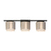 Draughtsman Three Light Bath Vanity in Natural Wood/Charcoal