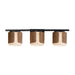 Draughtsman Three Light Bath Vanity in Walnut / Black