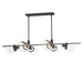 Finch Six Light Linear Pendant in Dark Bronze/Antique Brass