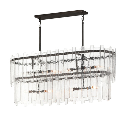 Warren Eight Light Linear Pendant in Dark Bronze