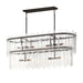 Warren Eight Light Linear Pendant in Dark Bronze