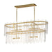 Warren Eight Light Linear Pendant in Gold Leaf