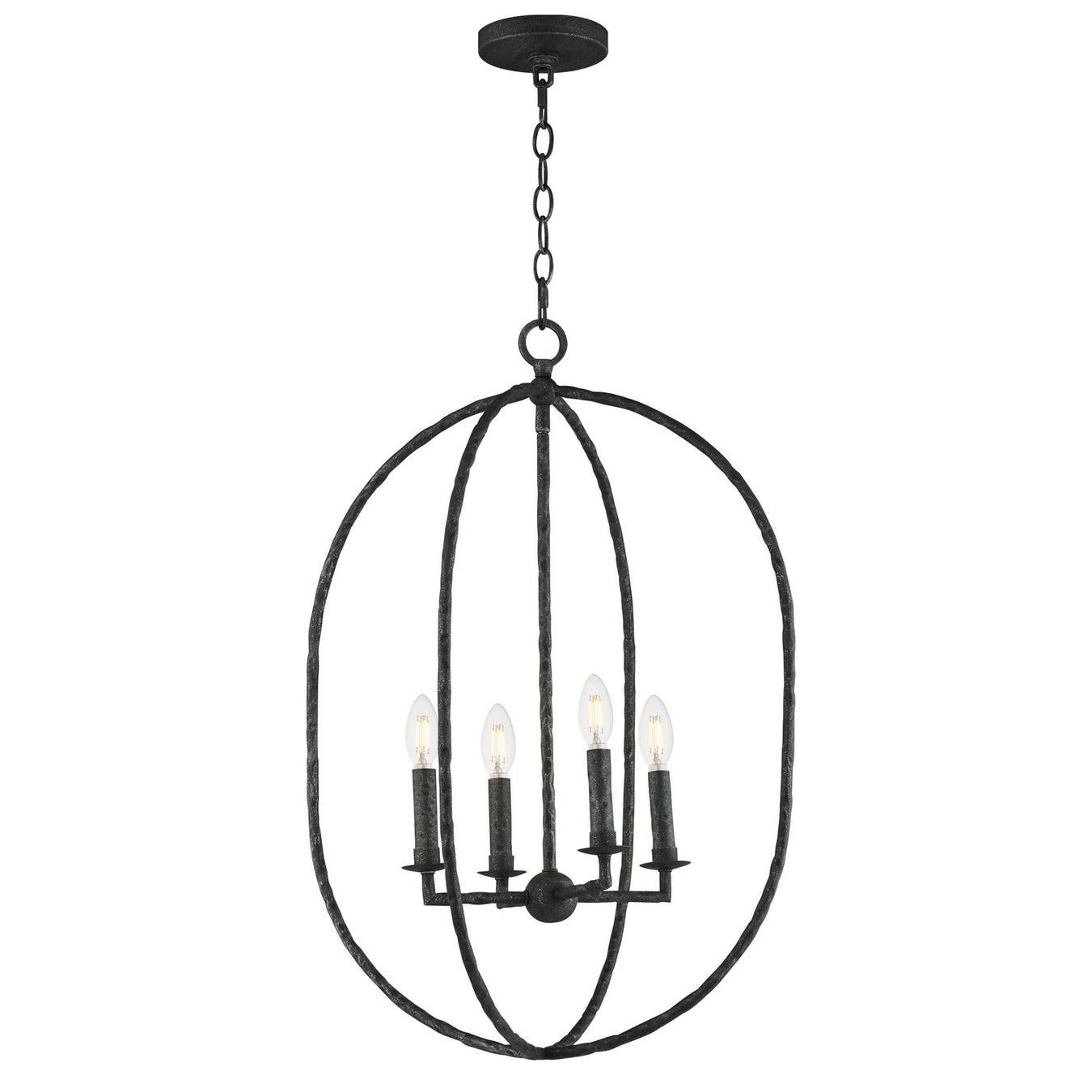 Martel Four Light Pendant in Blacksmith
