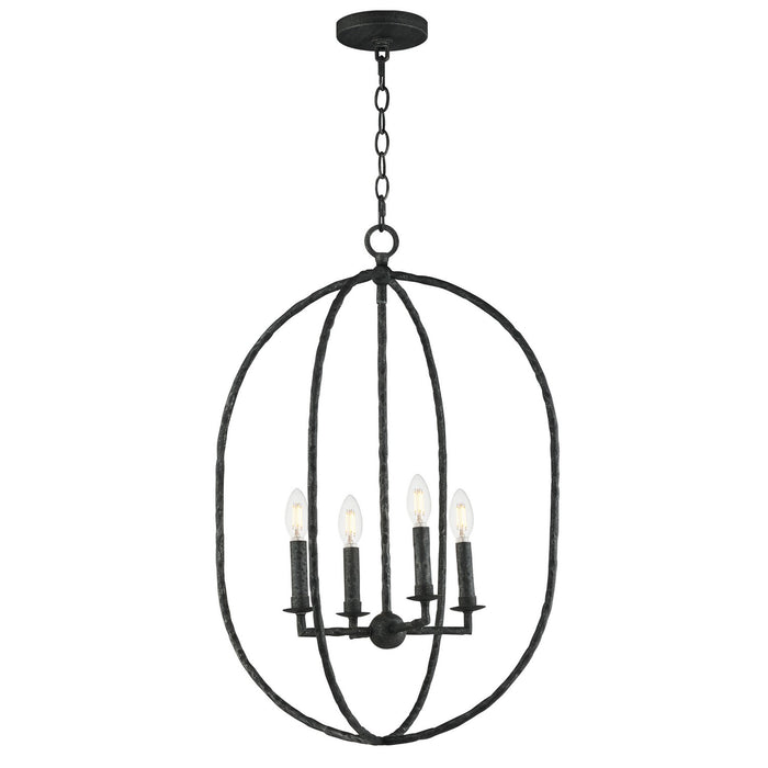 Martel Four Light Pendant in Blacksmith