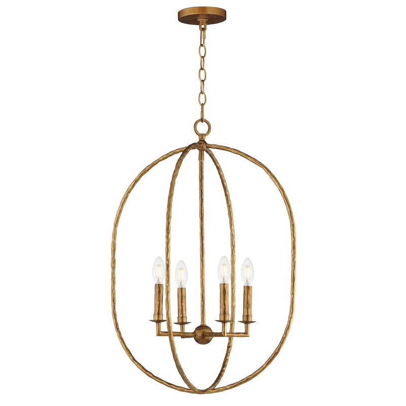 Martel Four Light Pendant in Etruscan Gold