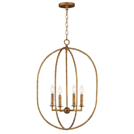 Martel Four Light Pendant in Etruscan Gold