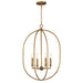 Martel Four Light Pendant in Etruscan Gold