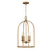 Martel Four Light Pendant in Etruscan Gold