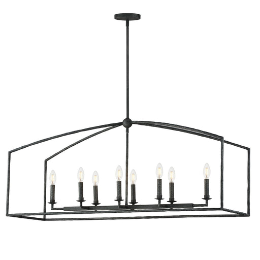 Martel Eight Light Linear Pendant in Blacksmith