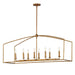 Martel Eight Light Linear Pendant in Etruscan Gold