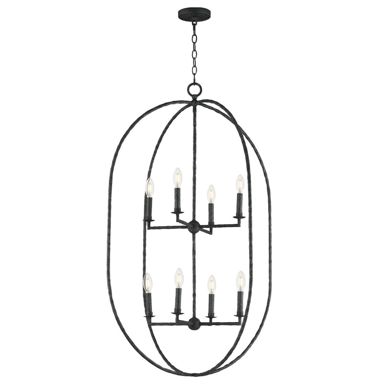 Martel Eight Light Pendant in Blacksmith
