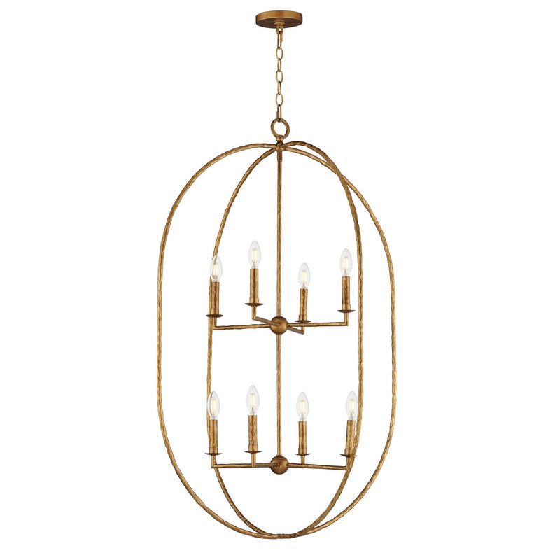 Martel Eight Light Pendant in Etruscan Gold