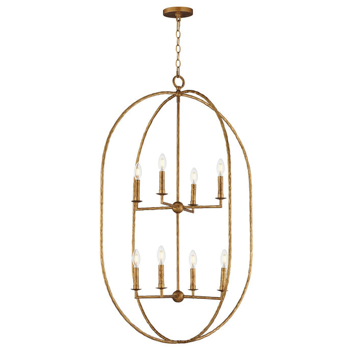 Martel Eight Light Pendant in Etruscan Gold