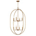 Martel Eight Light Pendant in Etruscan Gold