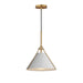 Lucas One Light Pendant in Light French Gray / Natural Aged Brass