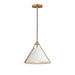 Lucas One Light Pendant in White/Natural Aged Brass